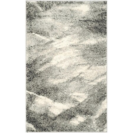 Safavieh 2 ft. 6 in. x 4 ft. Runner Contemporary Retro Grey and Ivory Shag Rug RET2891-8012-24